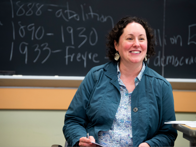Cathy Marie Ouellette, associate professor of history, teaches a class.